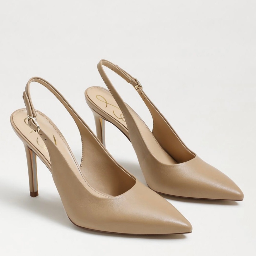 Sam Edelman Hazel Slingback Pump Soft Beige Nude Heels Size US 7 Womens